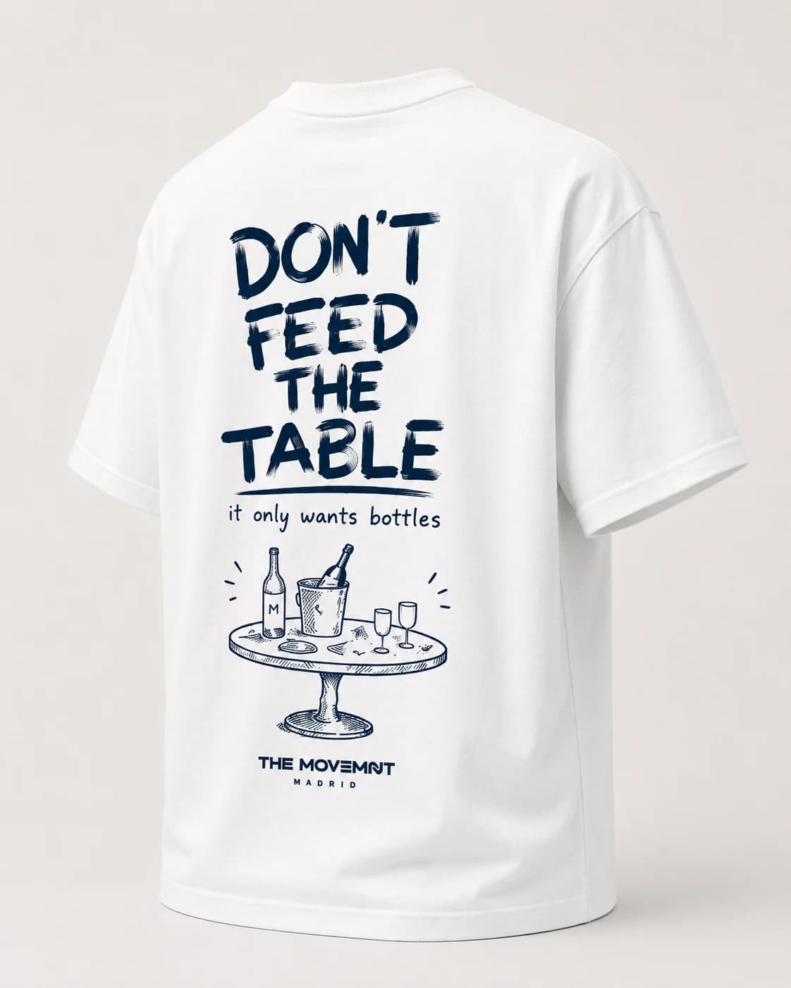 Don’t Feed The Table — White, back